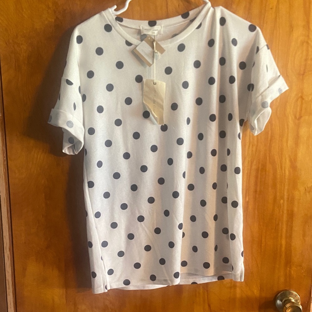 Orange Creek White and Black Polka Dot Kids Tee